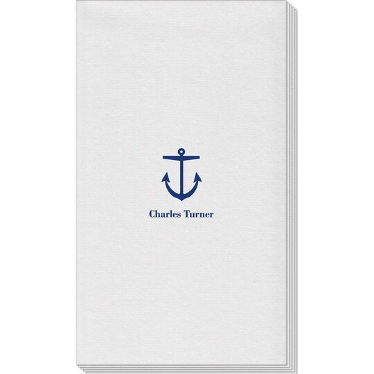 Nautical Anchor Linen Like Guest Towels